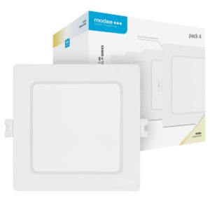 Modee LED Paneel Vierkant Inbouw - 6W - 660lm - 12x2.8cm - 4000K - Neutraal Wit - Voor Kantoor, Winkel of Werkruimte - 4 stuks