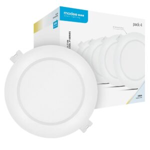 Modee LED Paneel Rond Inbouw - 6W - 660lm - 12x2.8cm - 6000K - Koel Wit - Voor Kantoor, Winkel of Werkruimte - 4 stuks