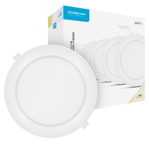 Modee LED Paneel Rond Inbouw - 18W - 1980lm - 22x2.8cm - 4000K - Neutraal Wit - Voor Kantoor, Winkel of Werkruimte - 4 stuks