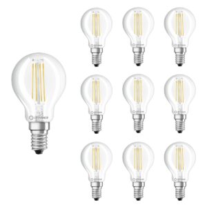 Ledvance LED Filament Kogellamp E14 - 4W 470lm 2700K 230V - Ø45mm - 10 stuks - Geschikt voor kroonluchters, woonkamer, eetkamerlampen - 10 stuks