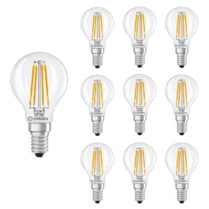 Ledvance LED Filament Kogellamp E14 - 5.9W 470lm 2700K 230V - Ø45mm - Geschikt voor tafellampen, nachtlampen, vitrinekasten - 10 stuks