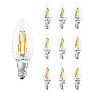 Ledvance LED Classic B35 Kaarslamp E14 - 3.4W 470lm 2700K 230V - Ø35mm - Vervanger 40W Gloeilamp - Geschikt voor Nachtlampje & Tafellamp - 10 stuks