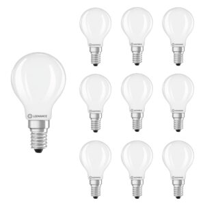 Ledvance LED Filament Kogellamp E14 - 5.9W 806lm 2700K 230V - Mat Glas - Ø45mm - Dimbaar - 10 stuks - Geschikt voor woonkamer, restaurants, sfeerverlichting - 10 stuks