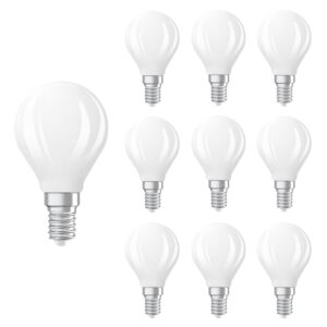Ledvance LED Filament Kogellamp E14 - 1.8W 250lm 2700K 230V - Mat Glas - Ø45mm - Dimbaar - 10 stuks - Geschikt voor nachtlampen, hotels, sfeerverlichting - 10 stuks