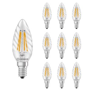 Ledvance LED Kaarslamp  E14 - 3.4W 470lm 2700K 230V - Ø45mm - 10 stuks - Geschikt voor tafellampen, keukenkastjes, werkkamer - 10 stuks