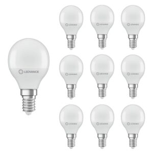 Ledvance LED Filament Kogellamp E14 - 4.9W 470lm 2700K 230V - Mat Glas - Ø45mm - 10 stuks - Geschikt voor hotels, woonkamer, horeca - 10 stuks