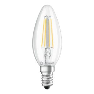Ledvance LED Filament Kaarslamp E14 - 4W 470lm 2700K 230V - Ø35mm - Geschikt voor woonkamers, tafellampen, sfeerverlichting