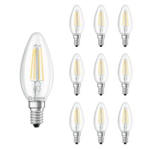 Ledvance LED Filament Kaarslamp E14 - 4W 470lm 2700K 230V - Ø35mm - Geschikt voor woonkamers, tafellampen, sfeerverlichting - 10 stuks