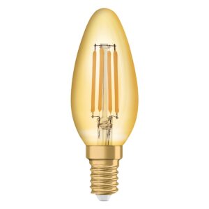 Osram Vintage 1906 LED Kaarslamp E14 - 4W 410lm 2400K Goudkleurig Glas - Ø35mm - Retro LED Kaarslamp - Voor Luxe Hotels, Restaurants & Woonkamers