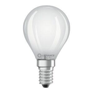 Ledvance LED Filament Kogellamp E14 - 2.5W 250lm 2700K 230V - Mat Glas - Ø45mm - Geschikt voor nachtlampen, hotels, slaapkamer