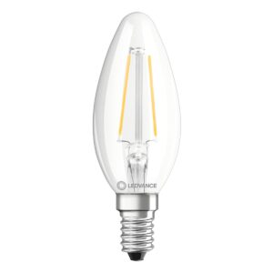 Ledvance LED Filament Kaarslamp E14 - 2.5W 250lm 2700K 230V - Ø35mm - Geschikt voor woonkamers, tafellampen, sfeerverlichting