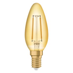 Osram Vintage 1906 LED Kaarslamp E14 - 2.5W 220lm 2400K Goudkleurig Glas - Ø35mm - LED Filament Kaarslamp - Voor Sfeerverlichting in Woonkamer & Horeca