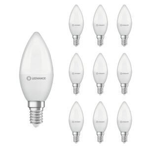 Ledvance LED Kaarslamp  E14 - 4.9W 470lm 2700K Mat Glas - Ø35mm - Geschikt voor kroonluchters, bureaulampen, sfeerverlichting - 10 stuks