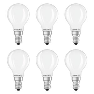 Osram LED SST Classic P45 Lamp E14 - 6.5W 806lm 4000K 230V - Mat Glas - Ø45mm - Geschikt voor badkamerlampen, etalages, functionele verlichting - 6 stuks