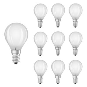 Ledvance LED SST Classic P45 Lamp E14 - 4.8W 470lm 4000K 230V - Mat Glas - Ø45mm - Geschikt voor woonkamers, hallen, armaturen met mat glas - 10 stuks