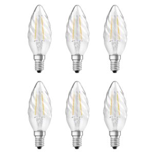 Ledvance LED Classic BW35 Kaarslamp E14 - 2.5W 250lm 2700K 230V - Ø35mm - LED Kaarslamp - Geschikt voor Nachtkastlampje - 6 stuks