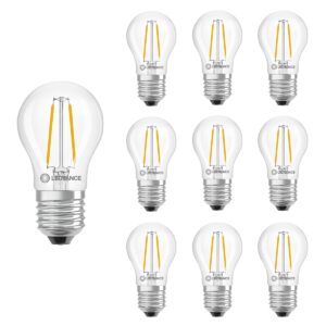 Ledvance LED Classic P45 Filament Kogellamp E27 - 1W 136lm 2700K 230V - Ø45mm - Geschikt voor Kinderkamer - 10 stuks
