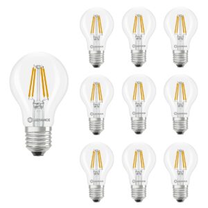 Ledvance LED Classic A60 Filament Lamp E27 - 3.4W 470lm 2700K 230V - Ø60mm - Geschikt voor nachtlampen, tafellampen, sfeerverlichting - 10 stuks