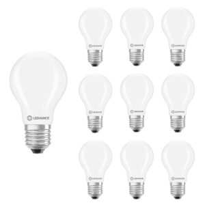 Ledvance LED Classic A60 Filament Lamp E27 - 3.4W 470lm 2700K 230V - Mat Glas - Ø60mm - Geschikt voor nachtkastjes, kinderkamers, kleine armaturen - 10 stuks