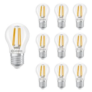 Ledvance LED Lamp P45 Filament E27 - 3.4W 470lm 2700K Ø45mm - Dimbaar - Geschikt voor tafellampen, designlampen, vitrines - 10 stuks