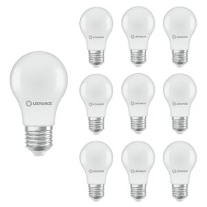Ledvance LED Lamp A60 E27 - 4.9W 470lm 2700K Mat Glas - Ø60mm - Geschikt voor woonkamer, slaapkamer, lampenkap - 10 stuks