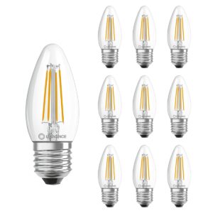 Ledvance LED Filament Kaarslamp E27 - 4W 470lm 2700K 230V - Ø35mm - Geschikt voor tafellampen, nachtlampen, sfeerverlichting - 10 stuks