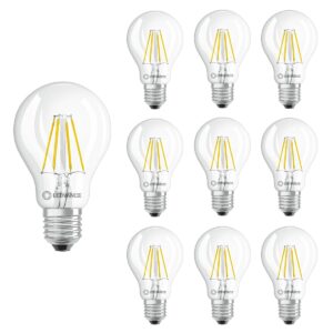 Ledvance LED Filament Lamp A60 E27 - 4W 470lm 4000K 230V - Ø60mm - Geschikt voor keuken, werkruimte, kantoor - 10 stuks