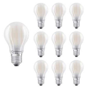 Ledvance LED Filament Lamp A60 E27 - 4W 470lm 2700K 230V - Mat Glas - Ø60mm - Geschikt voor eetkamer, wandlampen, klassieke armaturen - 10 stuks