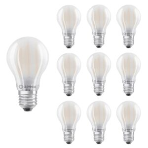 Ledvance LED Filament Lamp A60 E27 - 4W 470lm 4000K 230V - Mat Glas - Ø60mm - Geschikt voor kantoor, vergaderruimte, leeslamp - 10 stuks