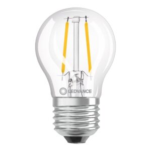 Ledvance LED Filament Lamp P45 E27 - 1.5W 136lm 2700K Ø45mm - Geschikt voor nachtlampen, vitrinekasten, sfeerverlichting