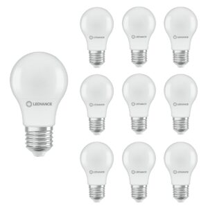Ledvance LED Classic lamp A60 E27 - 4.9W 470lm 2700K 230V - Mat Glas - Ø60mm - Vervanger 40W Gloeilamp - Geschikt voor Woonkamer - 10 stuks