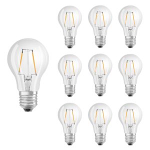 Osram LED Lamp Classic A60 E27 - 2.8W 250lm 2700K Ø60mm - Kleine LED Lamp - Ideaal voor Bedlampjes & Nachtlampjes - 10 stuks
