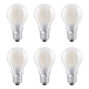 Ledvance LED Lamp Classic A60 E27 - 2.5W 250lm 2700K Mat Glas - Ø45mm - LED Filament Lamp - Perfect voor Woonkamer & Slaapkamer - 6 stuks