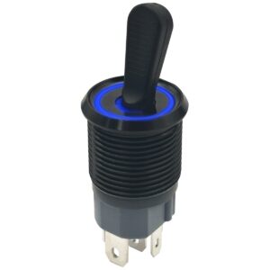 ProRide Metalen Tuimelschakelaar 12-24V OFF-ON - Inbouw - 16mm - LED indicatie Blauw
