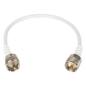 BLOW SWR-meter Kabel – 30cm – PL-259 naar PL-259 – Coax Verloopkabel - Wit - Voor CB Radio & Hamradio