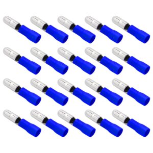 VLTG Geïsoleerde Bullet Stekker 5mm Blauw - Mannelijk - Ronde Kabelschoen - 1.5-2.5 mm² - 20 stuks