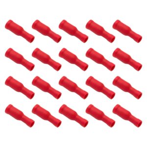 VLTG Geïsoleerde Vlakstekkerhuls 4.0mm Rood - Female Faston Isolator - Kabelschoen 0.5-1.5 mm² - 20 stuks