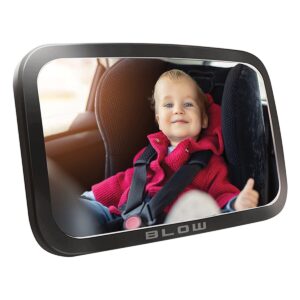 BLOW Baby Autospiegel 29x19cm - Achteruitkijk Spiegel voor Babystoel - Verstelbare Hoofdsteun Bevestiging