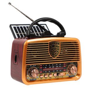 BLOW RA10 Retro Bluetooth Radio - FM/AM - Bluetooth - USB & MicroSD - Zonnepaneel - Bruin