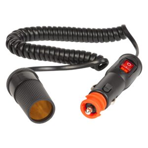 BLOW Sigarettenaansteker Verlengkabel Met Schakelaar - 12V/24V - Spiraalkabel - 1.8m - CS-13 - Zwart