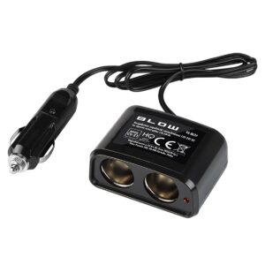 BLOW Auto Sigarettenaansteker Splitter - 2x Socket - CS-21 - 12V/24V - Met Kabel & LED-indicator