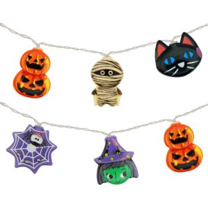Halloween Lichtsnoer - 6 Meter - 40 LED Lampjes - Pompoen, Heks, Mummie, Kat -Inclusief Batterijen -  Warm Wit Licht