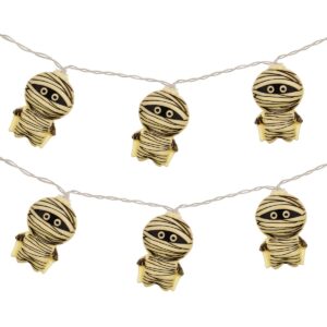 Halloween Lichtsnoer Mummie - 1.5 Meter - 10 LED Lampjes - Inclusief Batterijen - Warm Wit Licht