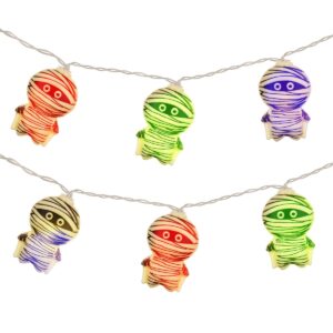 Halloween Lichtsnoer Mummie Gekleurd - 1.5 Meter - 10 LED Lampjes - Inclusief Batterijen - Gekleurd Licht