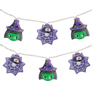 Halloween Lichtsnoer Spinnenweb met Heks - 3 Meter - 20 LED Lampjes - Inclusief Batterijen - Warm Wit Licht