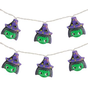 Halloween Lichtsnoer Heks - 1.5 Meter - 10 LED Lampjes - Inclusief  Batterijen - Halloween Decoratie - Warm Wit Licht