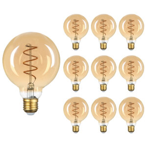 Avide E27 LED Filament Lamp 4.5W - 400lm - 2700K - Extra Warm Wit - LED Globe G80 - Vervangt 35W Gloeilamp - 10 stuks