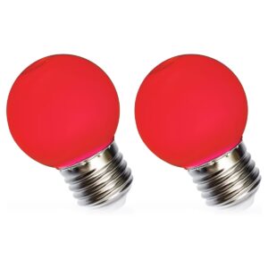 Spectrum LED Kogellamp E27 1W - 230V - 120 Lumen - Energiezuinig - Rood licht - 2 stuks