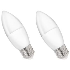 Spectrum LED Kaarslamp E27 8W - 230V - 710 Lumen - 3000K Warm wit - Gezellig licht - Energiezuinig - 2 stuks