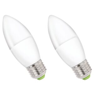 Spectrum LED Kaarslamp E27 6W - 230V - 540 Lumen - 4000K Neutraal Wit - Natuurlijk Licht - Energiezuinig - 2 stuks